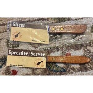Vintage Hickory Farms of Ohio mini butcher knife & Spreader Server lot of 2 READ